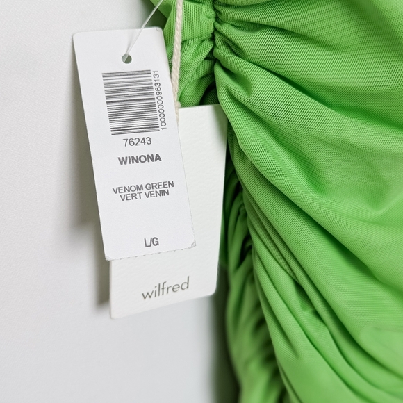 NWT WILFRED Winona Dress Green L Aritzia - Picture 6 of 10